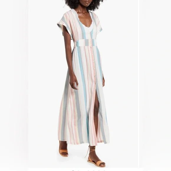 Roxy | Dresses | Roxy Furore Lagoon Maxi Beach Dress Soft Medium Striped  Size Small | Poshmark
